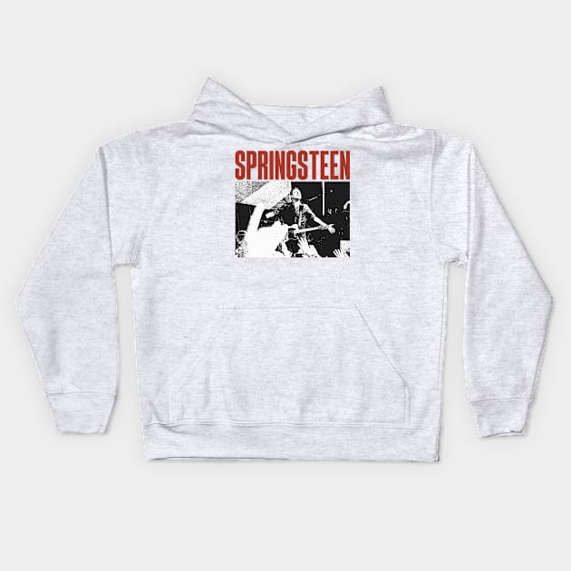 Bruce Springsteen Kids Hoodie by Paskwaleeno